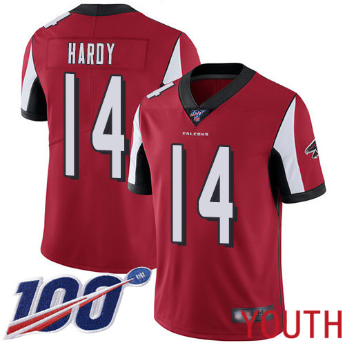 Atlanta Falcons Limited Red Youth Justin Hardy Home Jersey NFL Football #14 100th Season Vapor Untouchable